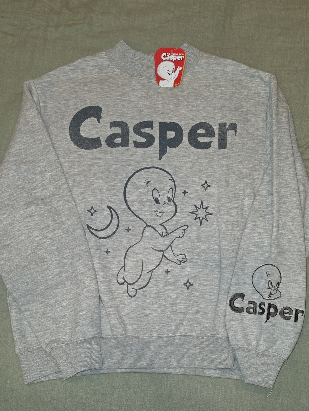 Casper Graphic Sweatshirt Gray Medium NWT
